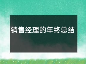 銷售經(jīng)理的年終總結(jié)