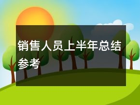銷售人員上半年總結參考