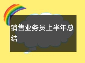 銷售業(yè)務(wù)員上半年總結(jié)