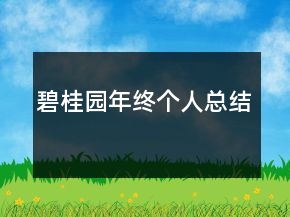 碧桂園年終個人總結