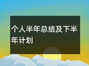 個人半年總結(jié)及下半年計劃