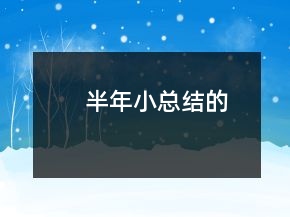 半年小總結(jié)的