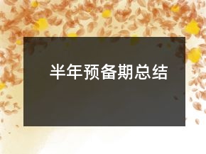 半年預(yù)備期總結(jié)
