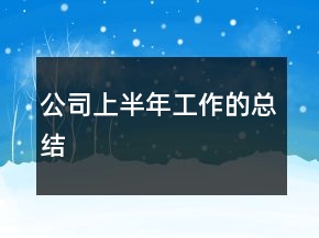 公司上半年工作的總結(jié)