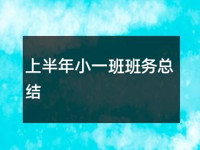 上半年小一班班務總結(jié)