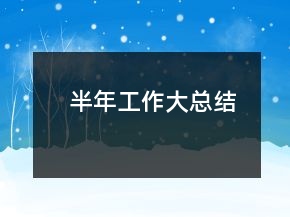 半年工作大總結(jié)