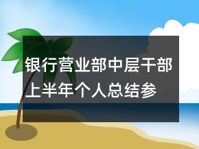 銀行營(yíng)業(yè)部中層干部上半年個(gè)人總結(jié)參考
