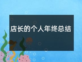 店長的個人年終總結(jié)