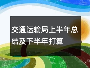 交通運輸局上半年總結及下半年打算