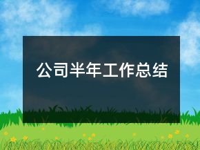 公司半年工作總結(jié)