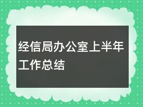 經(jīng)信局辦公室上半年工作總結(jié)