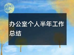 辦公室個(gè)人半年工作總結(jié)