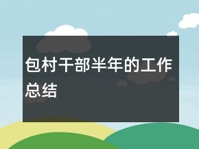包村干部半年的工作總結