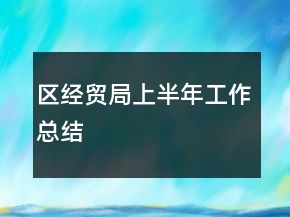 區(qū)經(jīng)貿(mào)局上半年工作總結(jié)