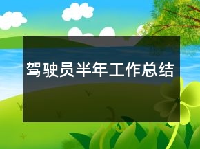 駕駛員半年工作總結