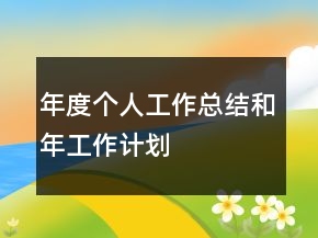 年度個(gè)人工作總結(jié)和年工作計(jì)劃