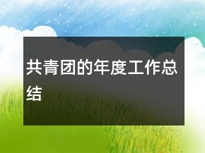 共青團(tuán)的年度工作總結(jié)