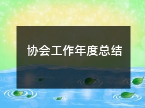 協(xié)會(huì)工作年度總結(jié)
