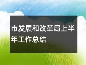市發(fā)展和改革局上半年工作總結(jié)