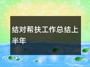 結對幫扶工作總結上半年