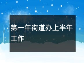 第一年街道辦上半年工作