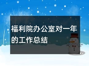 福利院辦公室對一年的工作總結(jié)