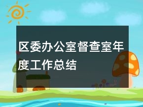 區(qū)委辦公室督查室年度工作總結(jié)