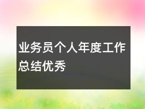 業(yè)務(wù)員個人年度工作總結(jié)優(yōu)秀