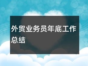 外貿(mào)業(yè)務(wù)員年底工作總結(jié)