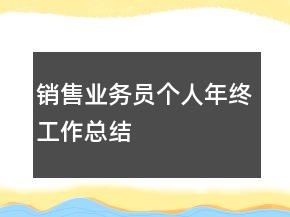 銷售業(yè)務(wù)員個(gè)人年終工作總結(jié)