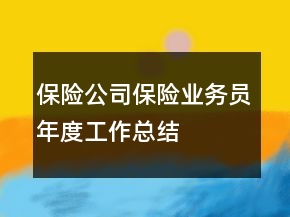 保險公司保險業(yè)務員年度工作總結