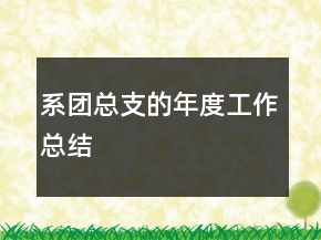 系團總支的年度工作總結(jié)