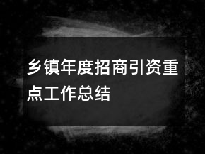 鄉(xiāng)鎮(zhèn)年度招商引資重點工作總結(jié)
