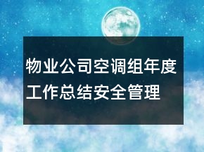 物業(yè)公司空調(diào)組年度工作總結(jié)安全管理節(jié)能運(yùn)行