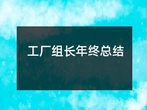 工廠組長年終總結(jié)