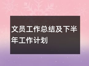 文員工作總結(jié)及下半年工作計(jì)劃