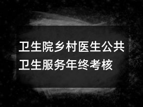衛(wèi)生院鄉(xiāng)村醫(yī)生公共衛(wèi)生服務(wù)年終考核總結(jié)