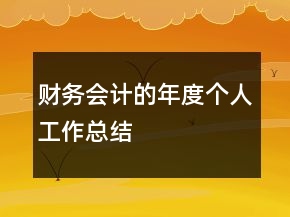 財務會計的年度個人工作總結(jié)