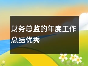 財務(wù)總監(jiān)的年度工作總結(jié)優(yōu)秀