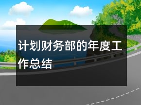 計劃財務部的年度工作總結