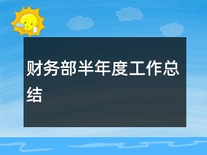 財務部半年度工作總結
