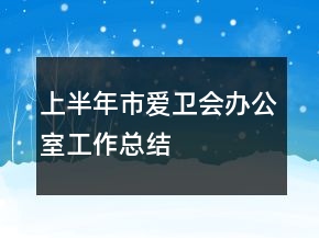 上半年市愛衛(wèi)會辦公室工作總結(jié)