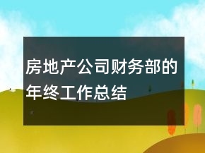 房地產(chǎn)公司財(cái)務(wù)部的年終工作總結(jié)