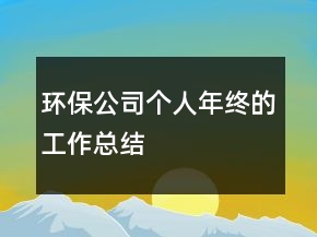 環(huán)保公司個(gè)人年終的工作總結(jié)
