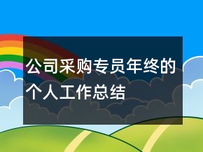 公司采購專員年終的個(gè)人工作總結(jié)