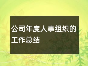 公司年度人事組織的工作總結(jié)