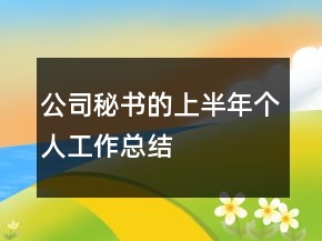公司秘書的上半年個(gè)人工作總結(jié)