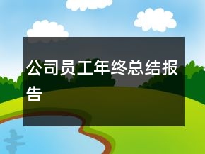 公司員工年終總結報告