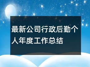 最新公司行政后勤個人年度工作總結(jié)
