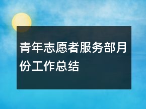 青年志愿者服務部月份工作總結